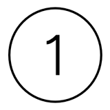 Black circle with the number '1' inside on a white background