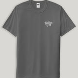 grey shirt with white kailua hi logo on front