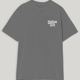 Gray t-shirt with white kailua hi logo on a light gray background