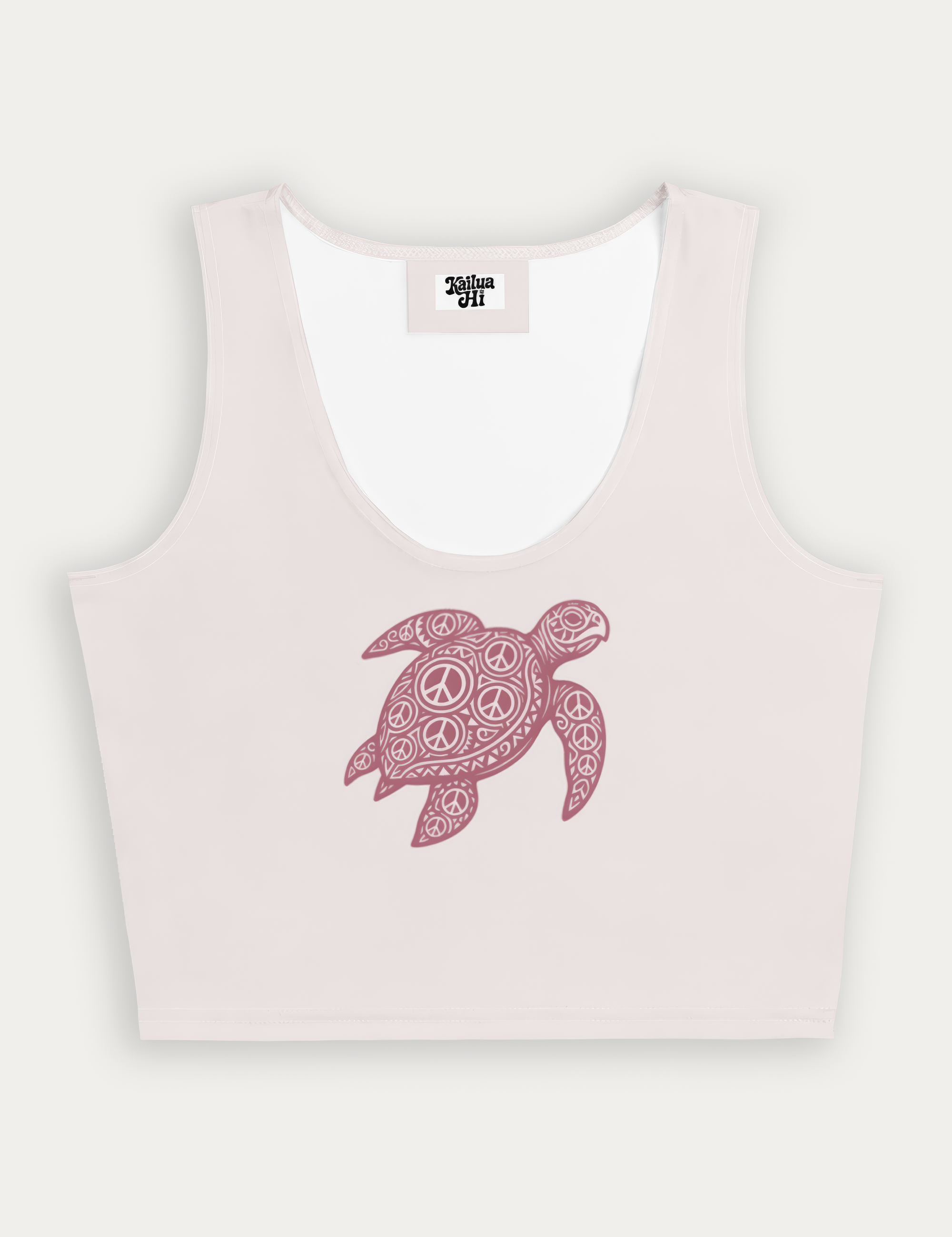 Pink tank top with a pink turtle design on a white background