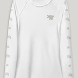 White long-sleeve shirt with a Kailua Hi logo on a gray background