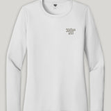 White long-sleeve shirt with a Kailua Hi logo on a light gray background